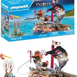 PLAYMOBIL Pirates Schatzbergung auf Piratenfloß - Spielzeug für Kinder ab 4 Jahren
