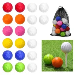 WEFHEF 20 bunte Golfbälle aus Kautschuk für Indoor und Outdoor Minigolf
