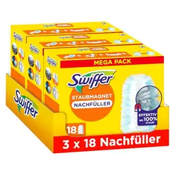 Swiffer Staubmagnet Nachfüllpackung, 54 Tücher – Fängt 3-mal mehr Staub und Haare ein