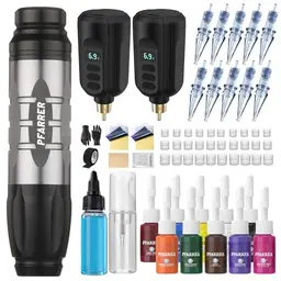 PFARRER Tattoo Maschine Set mit 1500mAh Akku und 10 Zubehörteilen