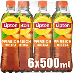 Lipton Ice Tea Peach, Eistee mit Pfirsichgeschmack, 6 x 0,5 l