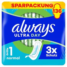 Always Ultra Damenbinden Normal, 136 Stück - ultradünn und super absorbierend