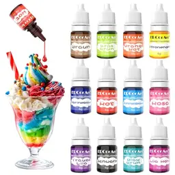 Lebensmittelfarbe Gel - 12 Farben Set für Kuchen, Macarons, Fondant und Kekse - 6 ml je