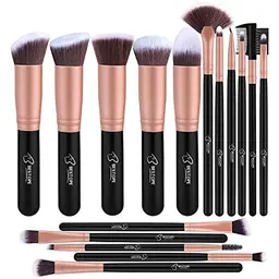 Rosa Gold Pinselset für Make-up – Professionelles Schminkpinsel Set mit Gesichtspinseln und Lidschattenpinseln
