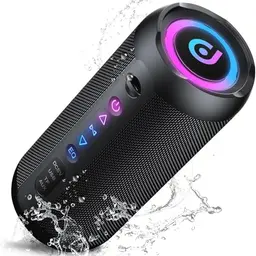 Tragbarer Bluetooth Lautsprecher mit Licht, 30W, wasserdicht IPX7, 30 Std Akku, RGB Lichter, TWS, AUX & TF Kartenslot