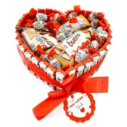 Kinderschokolade Valentinstagsbox - Herzschokolade, Happy Hippo & Kinderriegel - Süßigkeiten Geschenk für Valentinstag