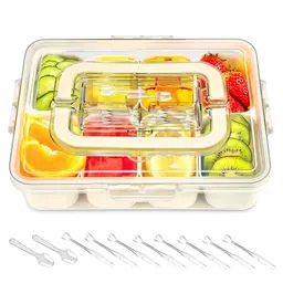 EOPUOZS Snackbox mit 8 Fächern, tragbare Snackbox für Süßigkeiten, Nüsse und Obst, ideal für Party und Picknick