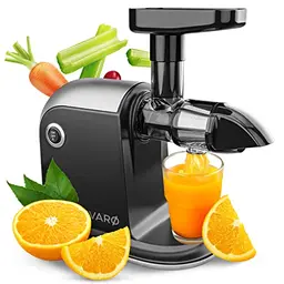 Divaro Slow Juicer - Vitaminschonender Entsafter für Obst und Gemüse - 150 W mit Umkehrfunktion und Reinigungsbürste - BPA-frei