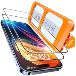 TOCOL Panzerglas für iPhone 15 Pro Max - 2 Stück, Automatische Installation, Kratzfest, Anti-Fingerabdruck