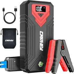 CARHEV Starthilfe Powerbank für Pkw bis 8,0L Benzin/Diesel mit USB Schnellladung und LED Taschenlampe