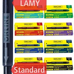 40x kompatible LAMY Patronen – bunte Universal Tintenpatronen für Füller & Stabilo