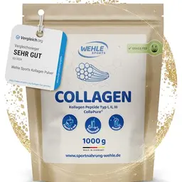 Bioaktives Kollagen Pulver 1 KG - Geschmacksneutrales Eiweiß-Pulver von Wehle Sports, Made in Germany