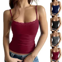 Damen Tank Top Y2K, ärmellos, spitz, crop Top, quadratischer Ausschnitt, Sommer-Streetwear