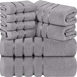 Utopia Handtuch-Set mit 8 Teilen - 2 Badetücher, 2 Handtücher, 4 Waschlappen (Kühl Grau)