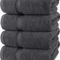Utopia Towels - 4er-Pack Premium Badetücher, saugfähig und weich, Grau