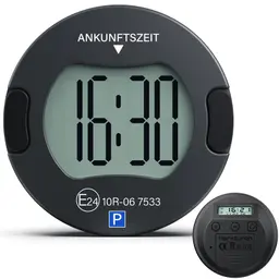 Elektronische Parkscheibe PT01 mit Zulassung, digital, mit 2 Displays & Nachtmodus (Schwarz)