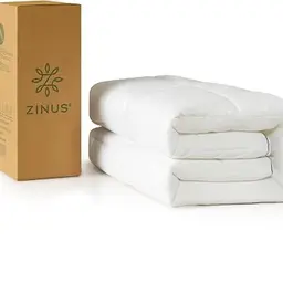 Zinus Bamboo Matratzenauflage 140 x 200 cm - 5 cm dick, waschbar und hypoallergen, weiß