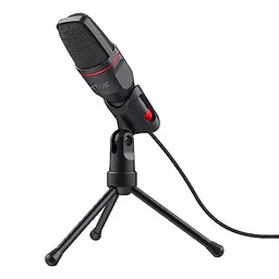 Trust Gaming GXT 212 Mico USB Mikrofon mit Ständer für PC, PS4, PS5 und Streaming - Schwarz