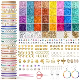 Amteker 16.000 Perlen für Armbänder, 3mm, in 32 Farben – Für DIY-Armbänder