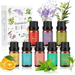 Ätherisches Öle Set 8 x 10 ml - 100% Naturrein für Diffuser, Seife, Kerzen und SPA