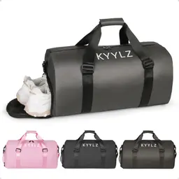 KYYLZ Sporttasche Damen, 28L Reisetasche Herren, Schwimmtasche Kinder, Gym Bag mit Schuh- und Nassfach, Wasserdicht, Fitness und Weekender