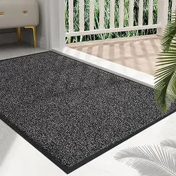 Mibao Fußmatte 40x60cm Schwarz Grau, Rutschfest & Waschbar für Innen & Außen