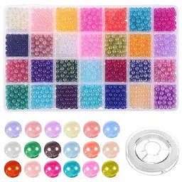 COHEALI 1960 Bunte Acryl-Rundperlen 6mm für DIY-Schmuck