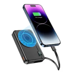 Moscsaz Powerbank für Magsafe 10000mAh, kabellose externe Handyakkus mit USB-C, LED-Anzeige, kompatibel mit iPhone 12-16 und Galaxy