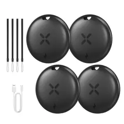 Smart Tag 4 Pack - USB-C-Aufladung, Wasserdichter Bluetooth-Schlüsselfinder für Geldbörse, Gepäck, Schwarz