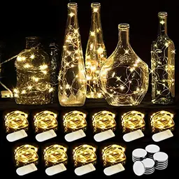 WEARXI Lichterkette 10 Stück 2M Mini LED Batteriebetrieben für Zimmer, Hochzeits- und Weihnachtsdeko