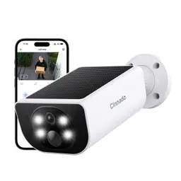 Cinnado Überwachungskamera Außen Solar Akku - 2K Kabellose Kamera mit 2,4 GHz WLAN, 2-Wege-Audio, IP65, Farbnachtsicht, PIR-Bewegungserkennung, S1