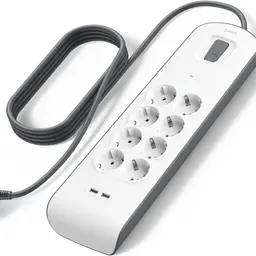 Belkin 8-fach Steckdosenleiste mit USB-Anschlüssen und Überspannungsschutz, 2m Kabel für Zuhause und Büro