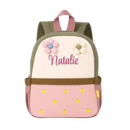 Personalisierter Kinder Rucksack mit Namen für Mädchen & Jungen, leichter Kindergarten Rucksack mit Namensstickerei & Deko