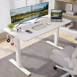 Höhenverstellbarer Schreibtisch Elektrisch 120x60cm - Ergonomischer Stehschreibtisch (Weiß)