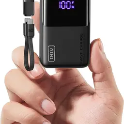 INIU Ultra Mini Powerbank, 10000mAh, 45W Schnellladen mit USB-C Kabel