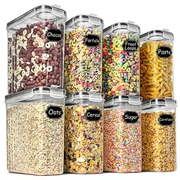 Wildone Frischhaltedosen, luftdicht, 8 Stück (2,5 l) für Müsli und trockene Lebensmittel