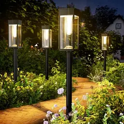 Solarleuchten für den Garten - 6 Stück, wasserdicht, extrem hell, warmes Weiß