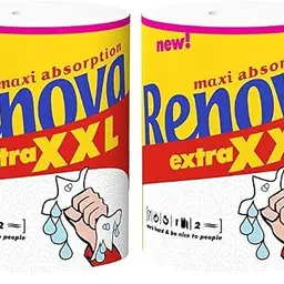 Renova MAX ABSORPTION XXL Küchenpapier 1 Rolle, Weiß, Groß (2er Pack)