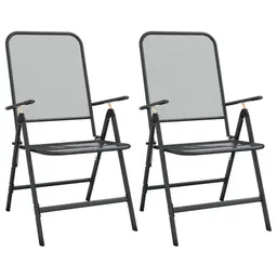 vidaXL 2X Klappbare Gartenstühle - Camping, Balkon & Terrasse, anthrazit
