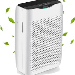 Meykey Luftreiniger H13 HEPA Filter gegen Allergene, Luftqualitäts-Feedback & Automodus, CADR 258m³/h für Zuhause und Büro