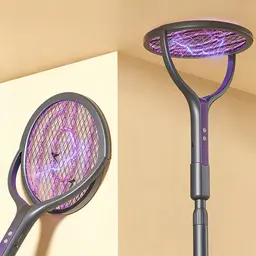 Mineup elektrische Fliegenklatsche 2-in-1 wiederaufladbar USB-C UV-Lichtfalle violett