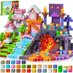 LUVTOY Magnetische Bausteine - 150 Teile für Kinder ab 3 Jahre, Spielzeug für Jungen und Mädchen