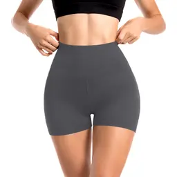 Sanpetix Damen Sport-Shorts, High Waist blickdicht, grau, 1er Pack
