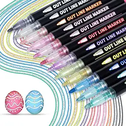 ANYUKE KERIFI Glitzerstifte – 12 Farben, magische Outline Marker, Ostergeschenke & Adventskalender