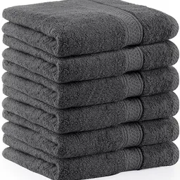Utopia Frottee Handtücher Set - 6er Pack (50x100 cm, Grau) - 100% Baumwolle, weich und saugfähig