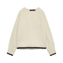 VERO MODA Damen Vmaquarius V-Neck Raglan Pullover, Birch, Größe L