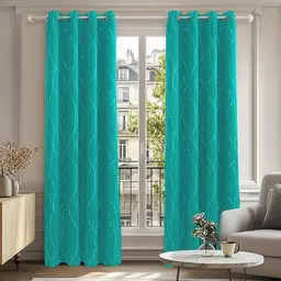 Deconovo Ösenvorhänge für Schlafzimmer, blickdicht, thermisch isolierend, 2er Set, Türkis, 183x117 cm