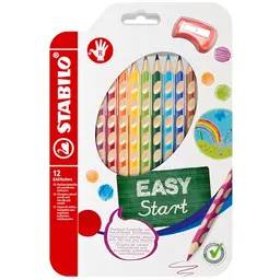 STABILO Ergonomischer Buntstift EASYcolors 12er Pack mit Spitzer - 12 Farben