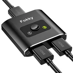 HDMI Splitter & Switch 4K @ 60Hz, Aluminium, 2 in 1 Out, 1 in 2 Out, für Xbox/PS3/PS4 (Schwarz)