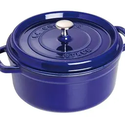 STAUB Cocotte, Gusseisen Bräter, rund, 22 cm, 2,6 L, dunkelblau